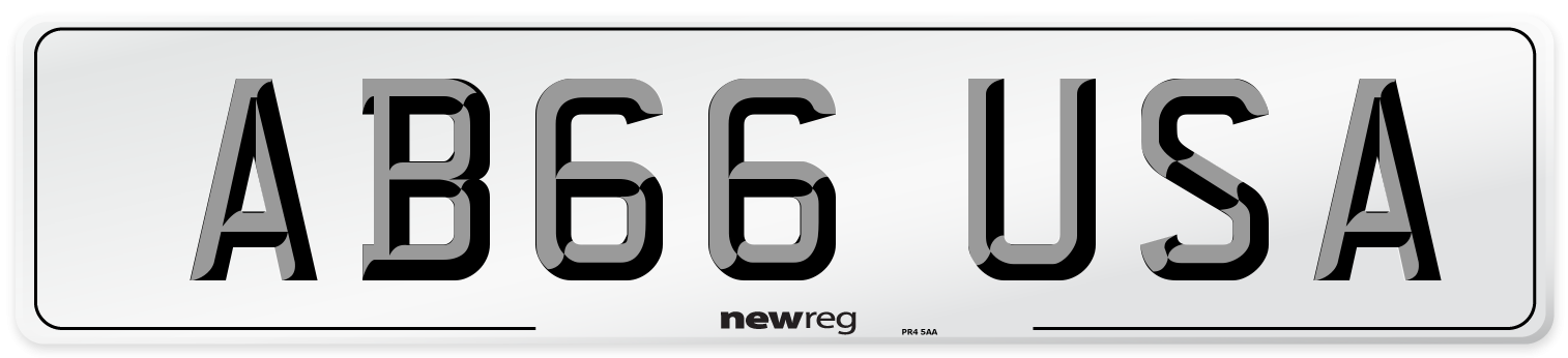 AB66 USA Number Plate from New Reg